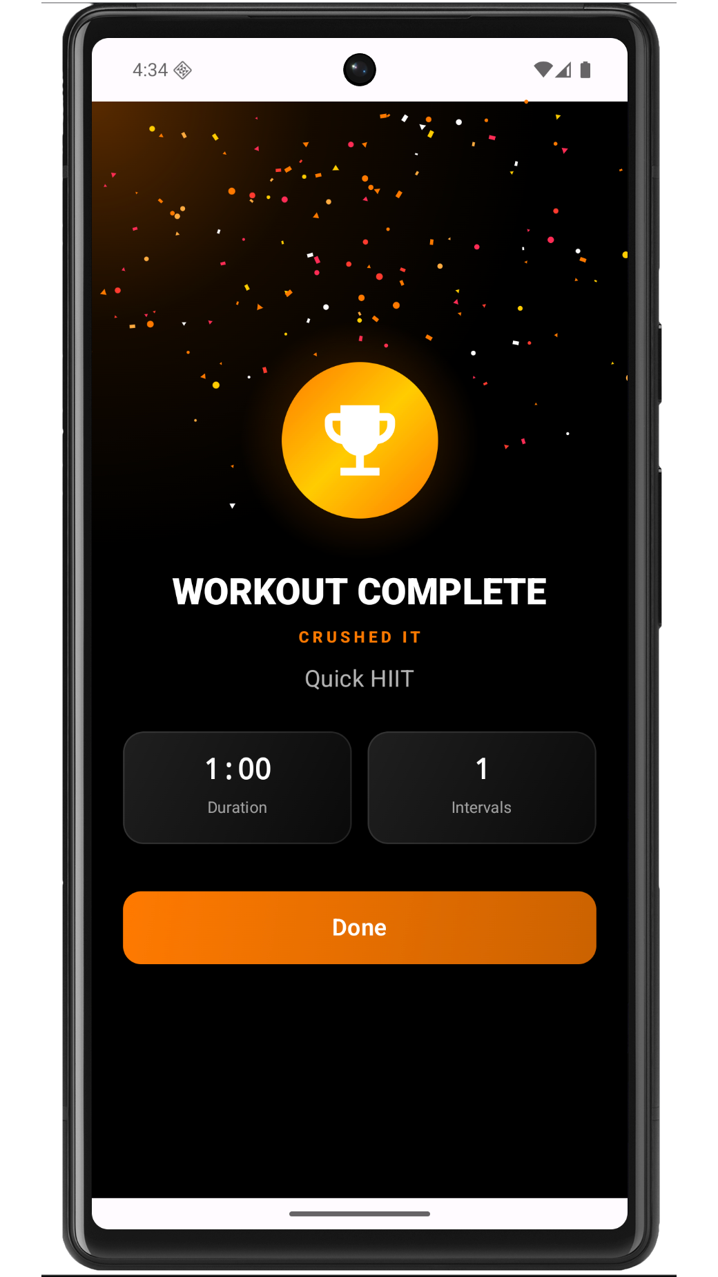 Suffer Club app screenshot — workout complete
