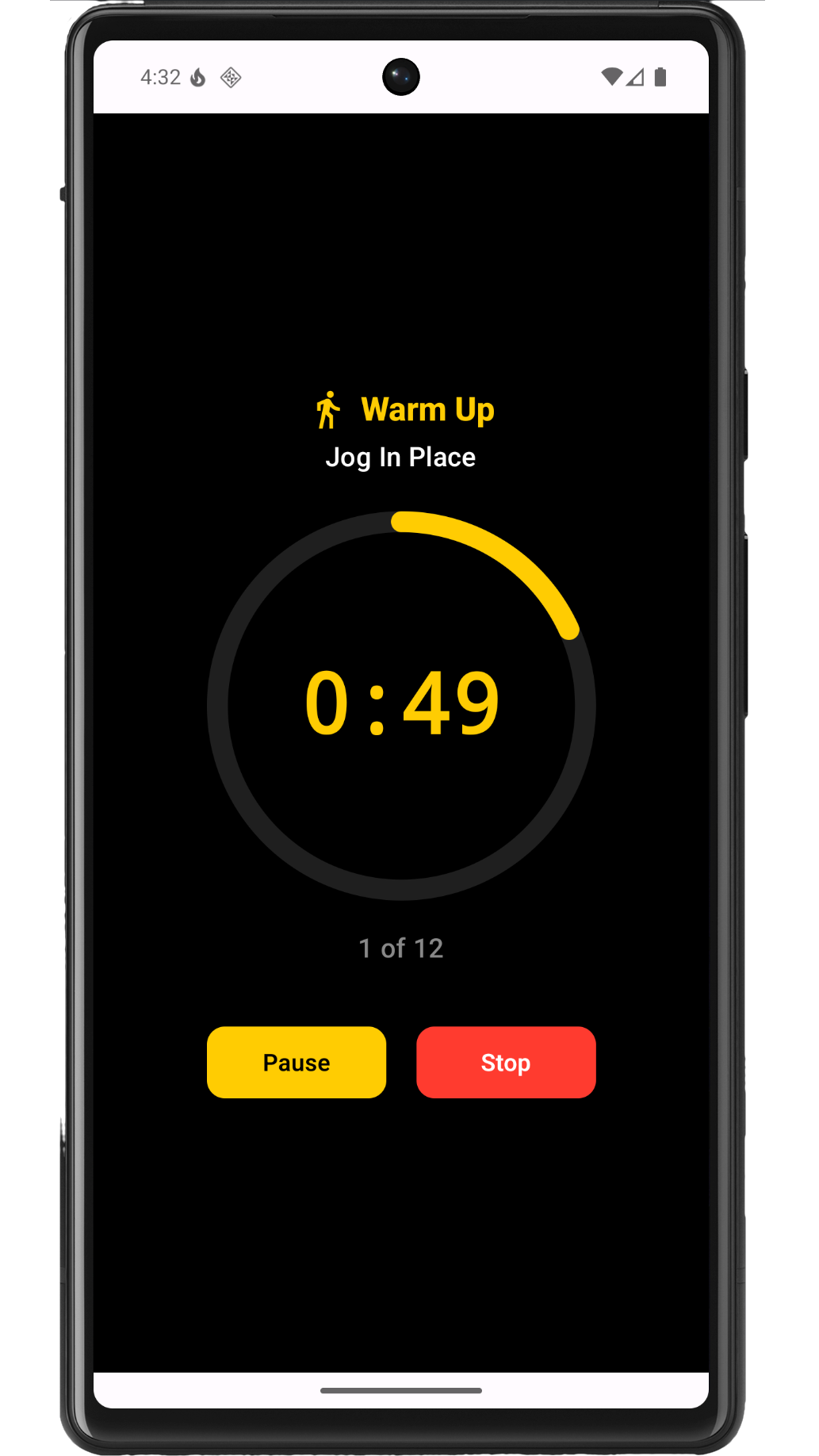 Suffer Club app screenshot — workout in progress